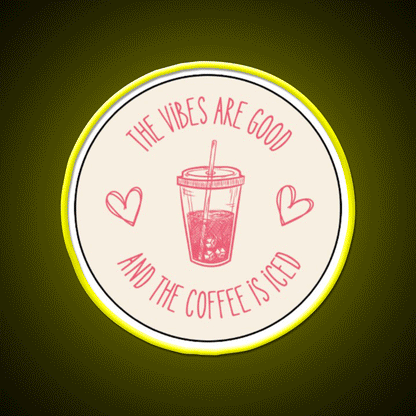 The Coffee Is Iced Cafe Led Neon Sign Espresso Bar Art Rgb Color