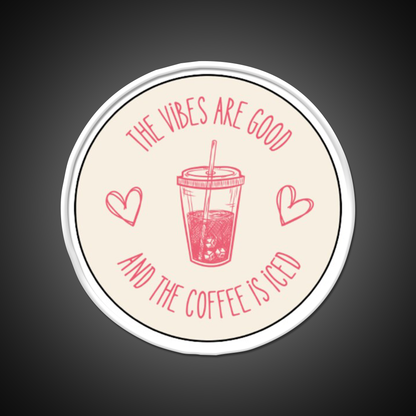 The Coffee Is Iced Cafe Led Neon Sign Espresso Bar Art Rgb Color