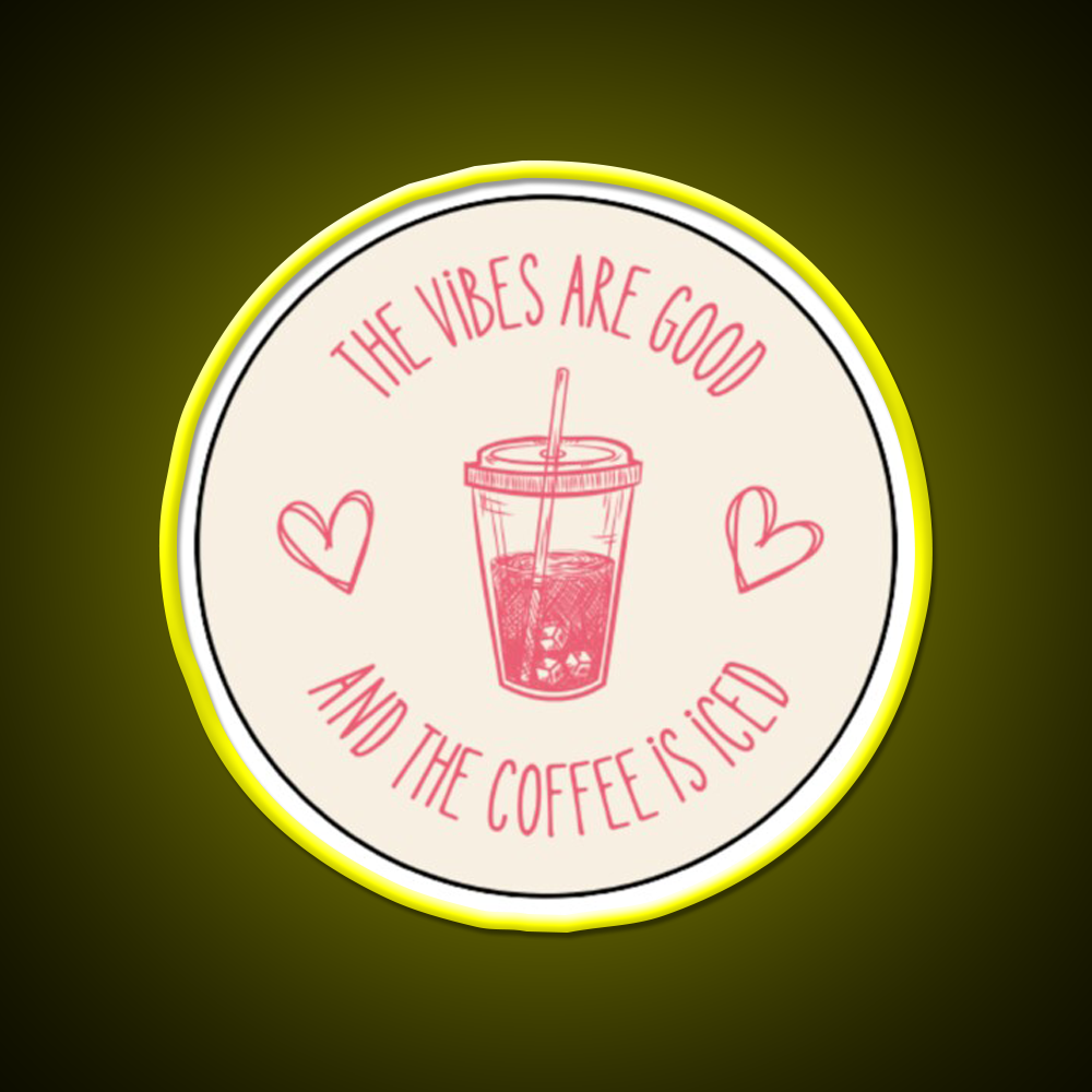 The Coffee Is Iced Cafe Led Neon Sign Espresso Bar Art Rgb Color