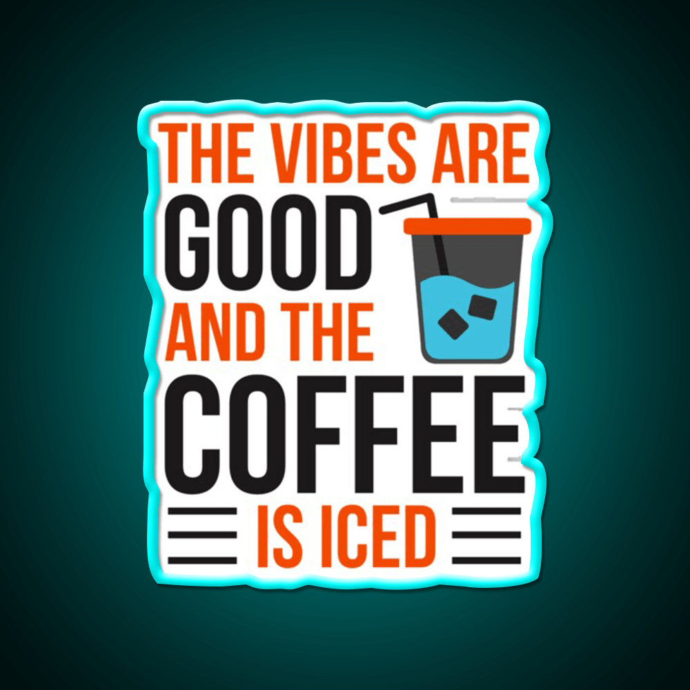 The Coffee Is Iced Coffee Lover Cafe Led Neon Sign Espresso Bar Art Rgb Color - Shineneon