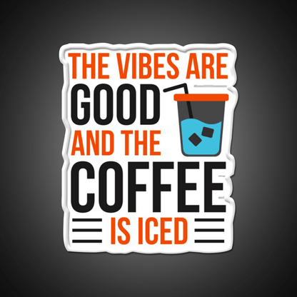 The Coffee Is Iced Coffee Lover Cafe Led Neon Sign Espresso Bar Art Rgb Color - Shineneon