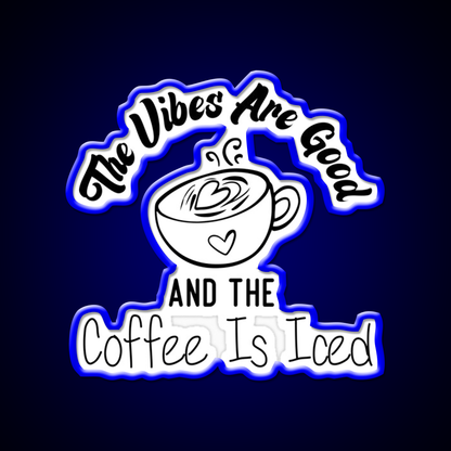 The Coffee Is Iced Coffee Lovers Cafe Led Neon Sign Espresso Bar Art Rgb Color