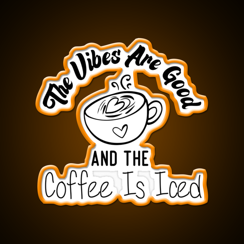 The Coffee Is Iced Coffee Lovers Cafe Led Neon Sign Espresso Bar Art Rgb Color