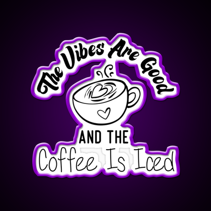 The Coffee Is Iced Coffee Lovers Cafe Led Neon Sign Espresso Bar Art Rgb Color