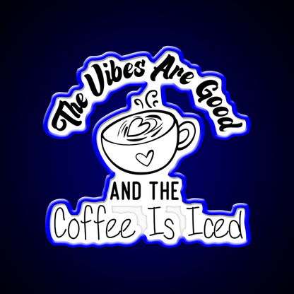 The Coffee Is Iced Coffee Lovers Cafe Led Neon Sign Espresso Bar Art Rgb Color - Shineneon