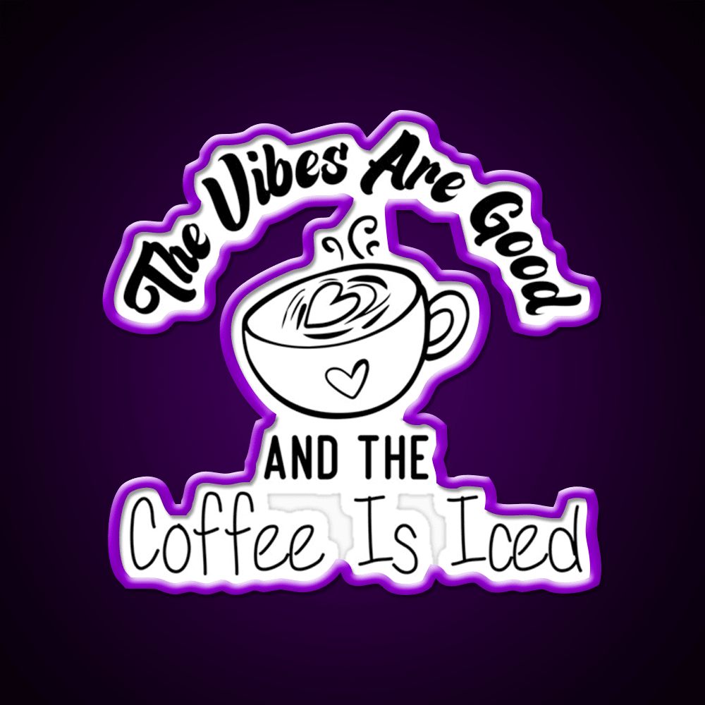 The Coffee Is Iced Coffee Lovers Cafe Led Neon Sign Espresso Bar Art Rgb Color - Shineneon