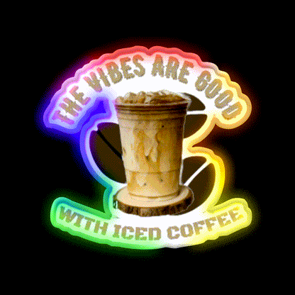 The Coffee Is Iced Trend Cafe Led Neon Sign Espresso Bar Art Rgb Color