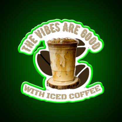 The Coffee Is Iced Trend Cafe Led Neon Sign Espresso Bar Art Rgb Color