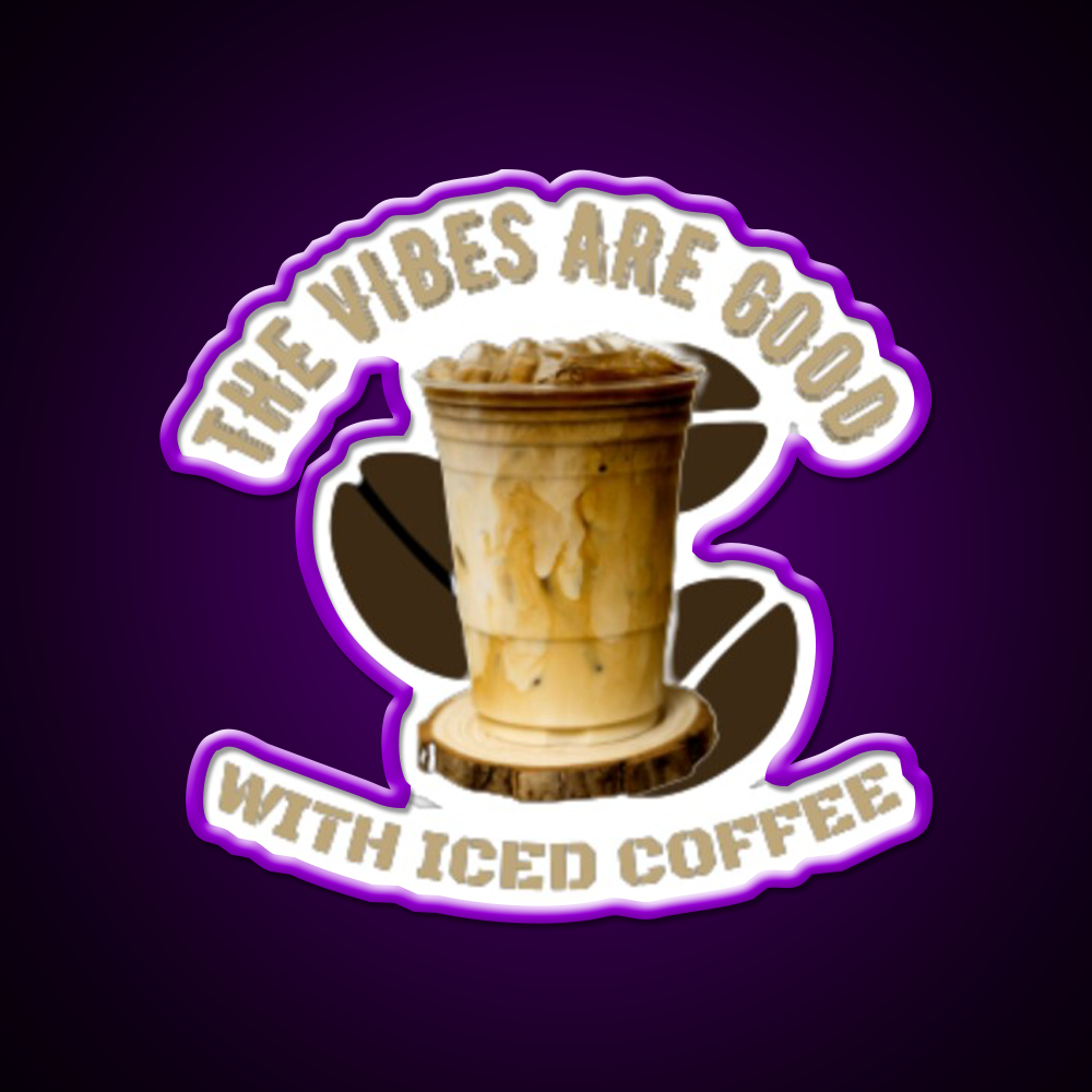 The Coffee Is Iced Trend Cafe Led Neon Sign Espresso Bar Art Rgb Color