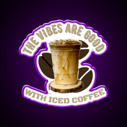 The Coffee Is Iced Trend Cafe Led Neon Sign Espresso Bar Art Rgb Color