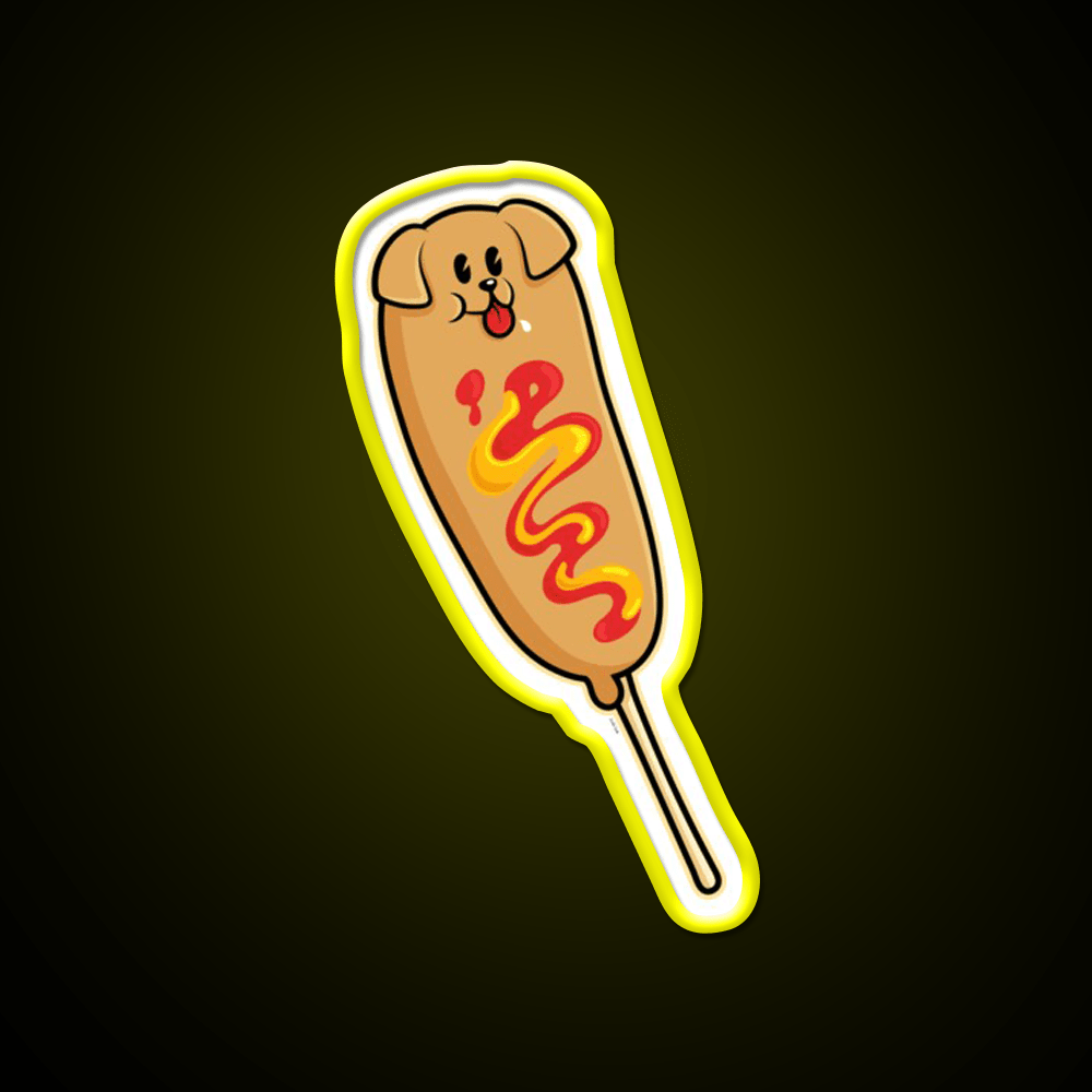 The Cutest Corn Dog Fast Food Led Neon Sign For Burger Place Rgb Color - Shineneon