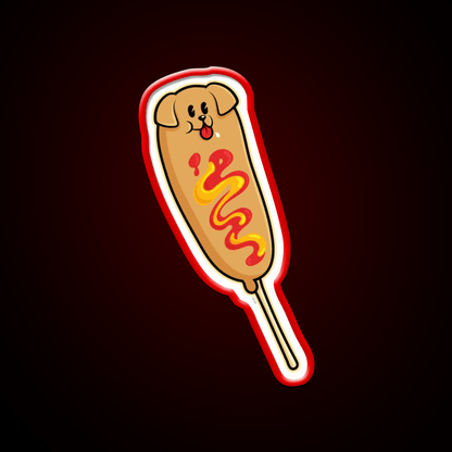 The Cutest Corn Dog Snack Food Led Neon Sign Rgb Color - Shineneon