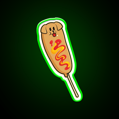 The Cutest Corn Dog Snack Food Led Neon Sign Rgb Color - Shineneon