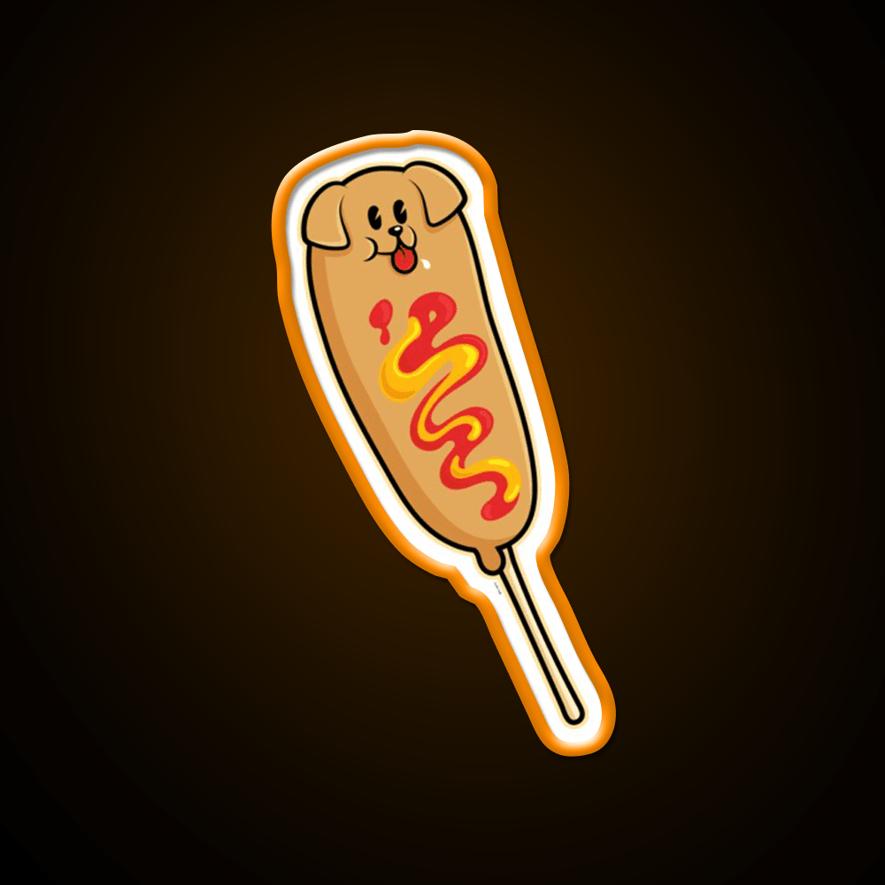 The Cutest Corn Dog Snack Food Led Neon Sign Rgb Color - Shineneon
