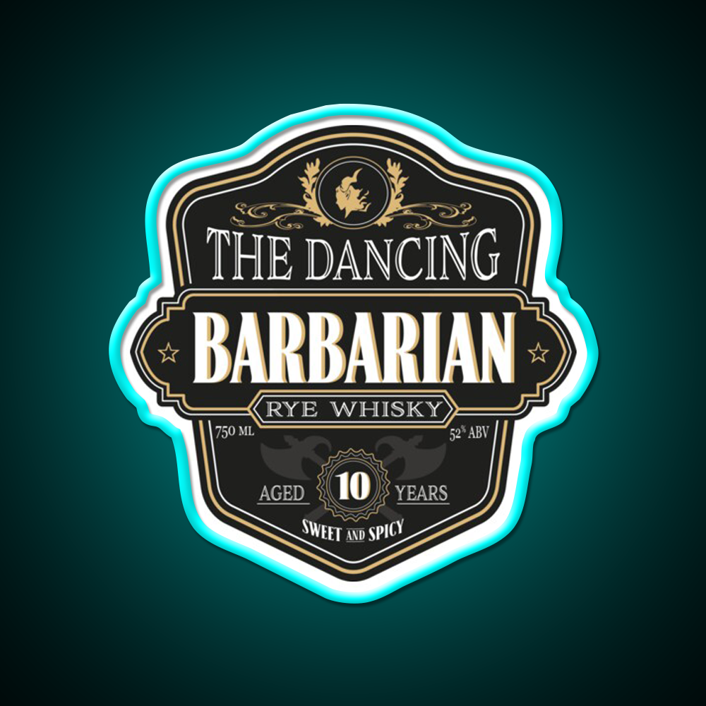The Dancing Barbarian Rye Whisky Drink Bar Led Neon Sign Rgb Color