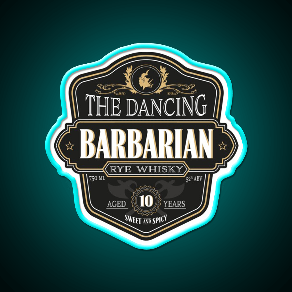The Dancing Barbarian Rye Whisky Drink Bar Led Neon Sign Rgb Color - Shineneon