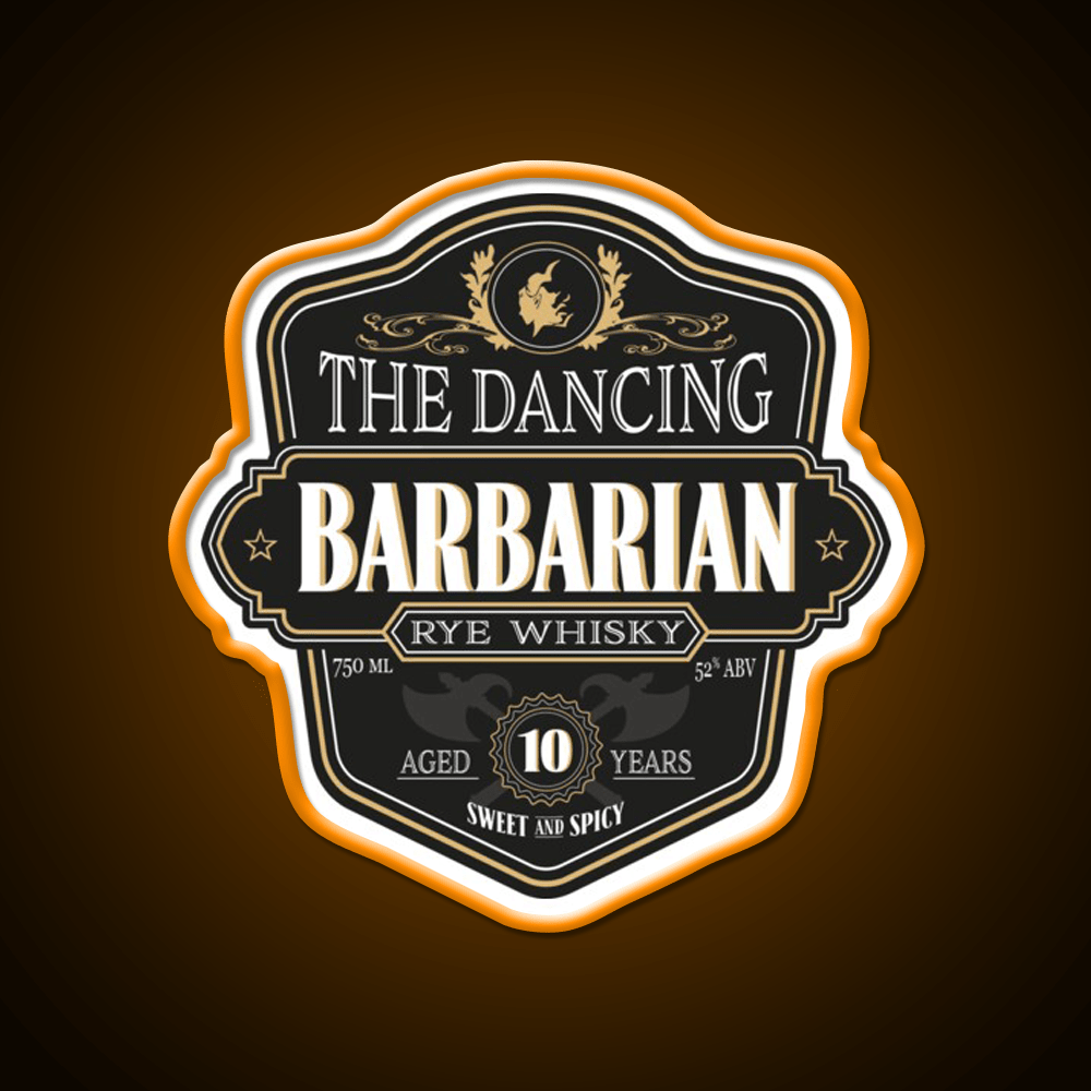 The Dancing Barbarian Rye Whisky Drink Bar Led Neon Sign Rgb Color - Shineneon
