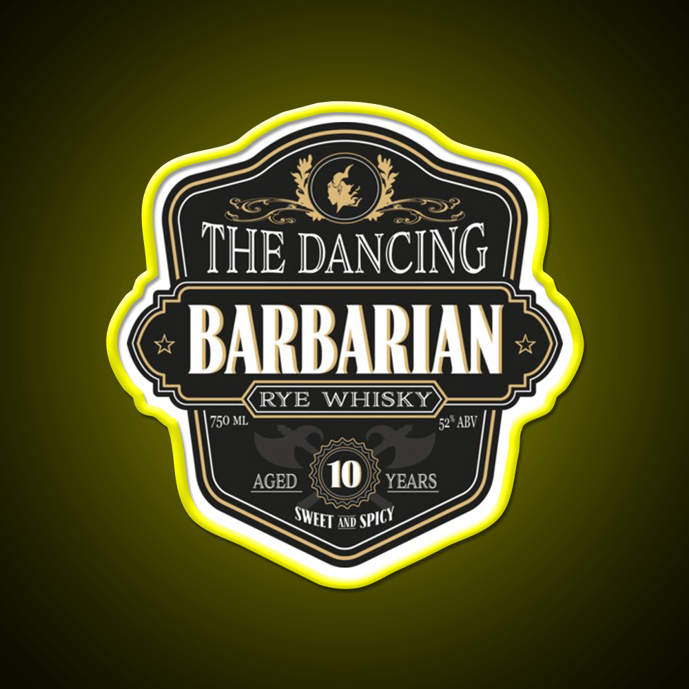 The Dancing Barbarian Rye Whisky Drink Bar Led Neon Sign Rgb Color - Shineneon