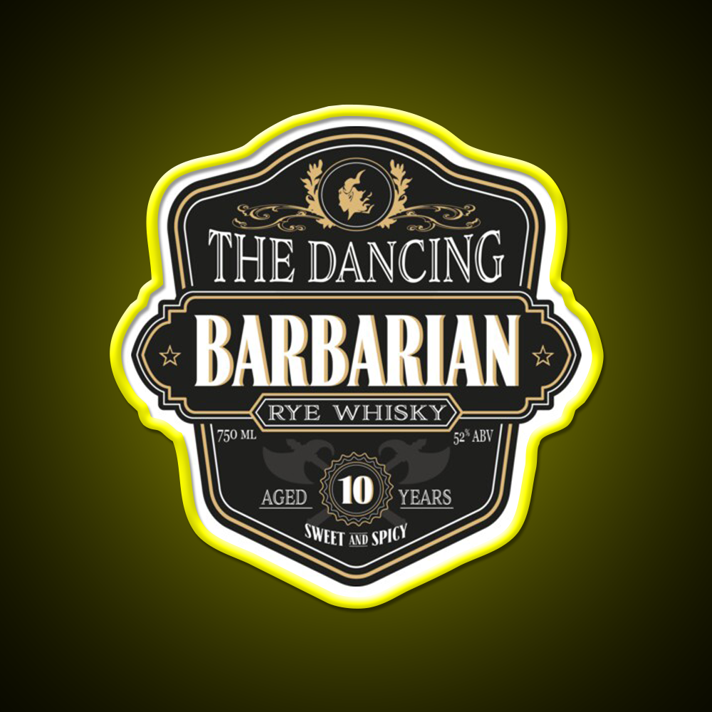 The Dancing Barbarian Rye Whisky Drink Bar Led Neon Sign Rgb Color