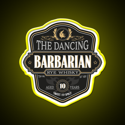 The Dancing Barbarian Rye Whisky Drink Bar Led Neon Sign Rgb Color