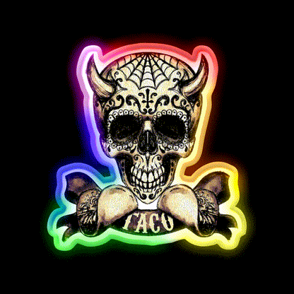 The Devils Taco Led Neon Sign Mexican Food Sign Rgb Color - LED neon sign close-up detail
