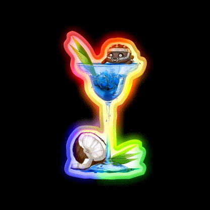 The Doctors Coconut Shock Cocktail Bar Decor Led Neon Sign Rgb Color - LED neon sign close-up detail