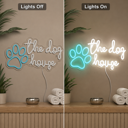 The Dog House LED Neon Sign Wall Neon Sign - 06 Day Night Comparison