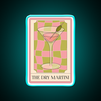 The Dry Martini Cocktail Bar Decor Led Neon Sign Rgb Color - Size and dimension reference