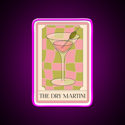 The Dry Martini Cocktail Bar Decor Led Neon Sign Rgb Color - Neon sign mounted on wall in room