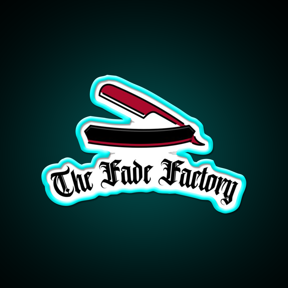 The Fade Factory Barber Shop Haircut Led Neon Sign - Size and dimension reference