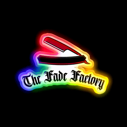 The Fade Factory Barber Shop Haircut Led Neon Sign - LED neon sign close-up detail