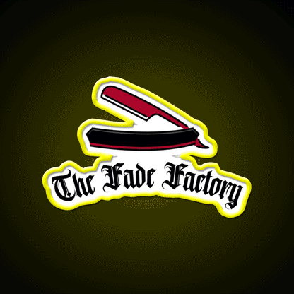 The Fade Factory Barber Shop Haircut Led Neon Sign - Custom LED neon sign front view