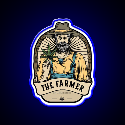 The Farmer Hemp Inspired Green Leaf Led Neon Sign Rgb Color - Size and dimension reference