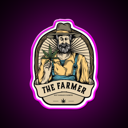 The Farmer Hemp Inspired Green Leaf Led Neon Sign Rgb Color - LED neon sign close-up detail