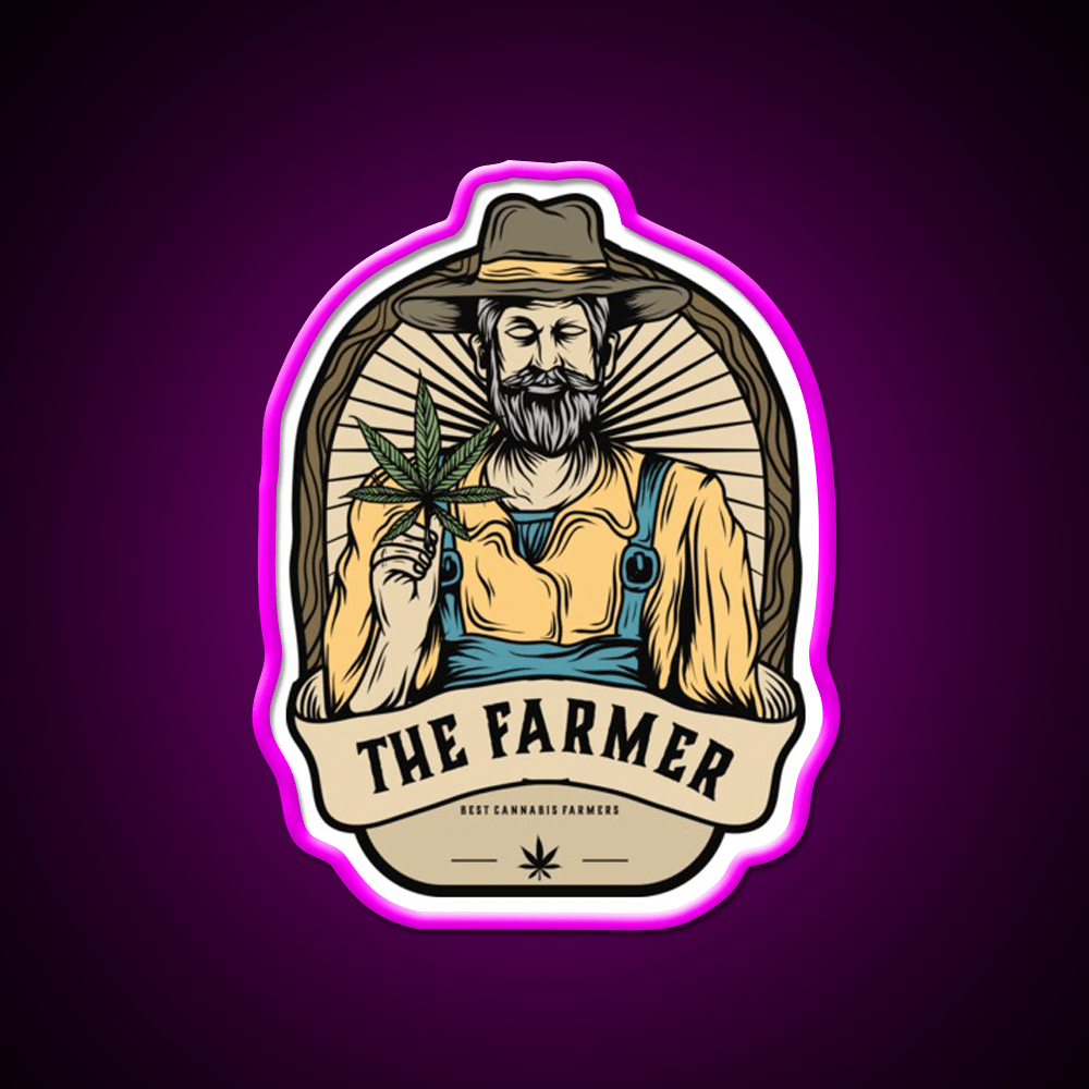 The Farmer Hemp Inspired Green Leaf Led Neon Sign Rgb Color - Shineneon
