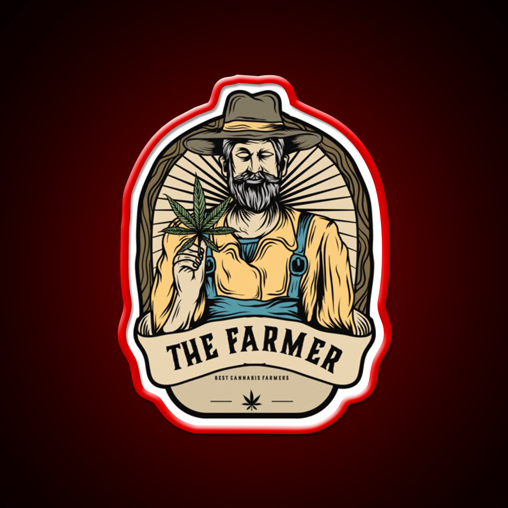 The Farmer Hemp Inspired Green Leaf Led Neon Sign Rgb Color - Shineneon