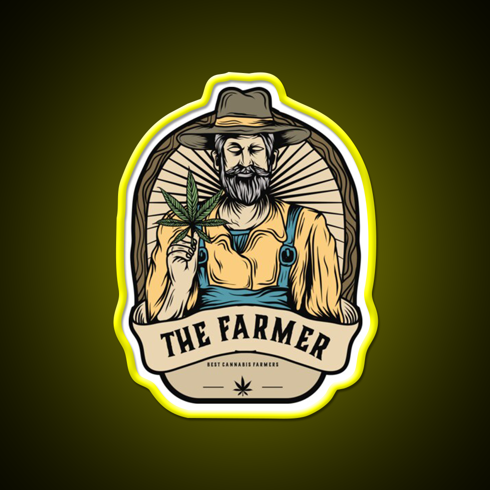 The Farmer Hemp Inspired Green Leaf Led Neon Sign Rgb Color - LED neon sign view 6