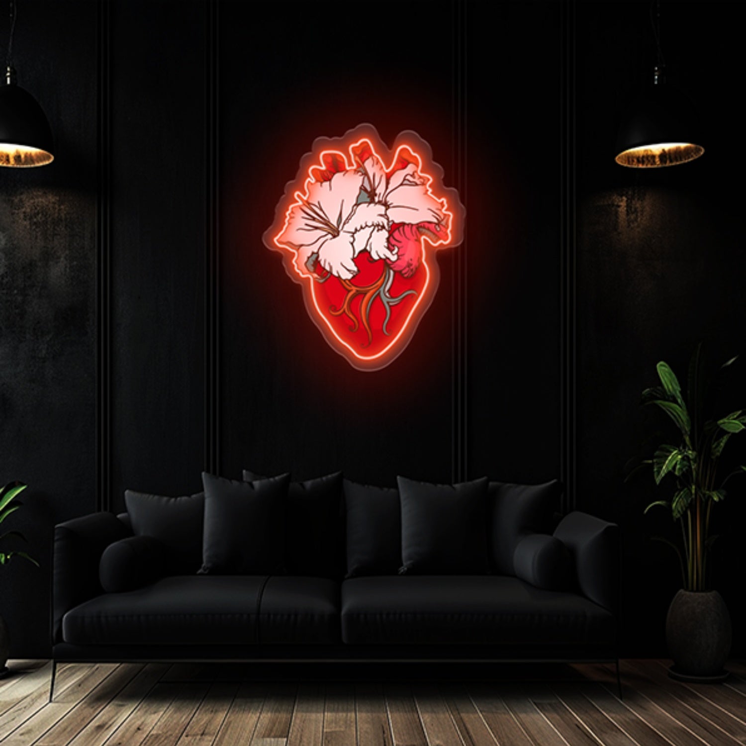 The Floral Heart Neon Sign Wall Art Decor | Shineneon