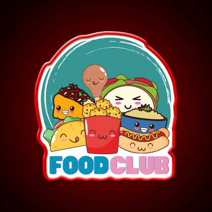 The Food Club Fast Food Led Neon Sign For Burger Place Rgb Color - Shineneon