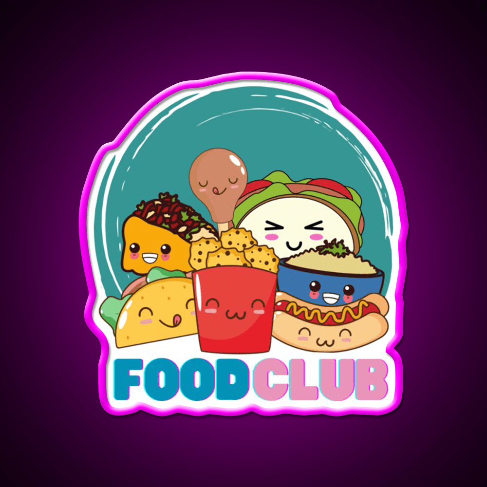 The Food Club Fast Food Led Neon Sign For Burger Place Rgb Color - Shineneon