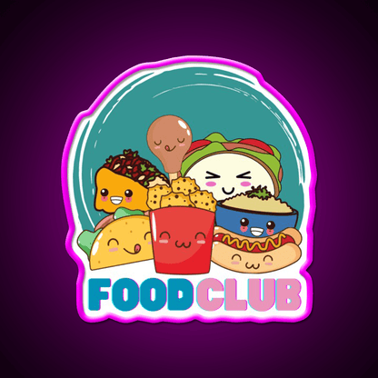 The Food Club Fast Food Led Neon Sign For Burger Place Rgb Color - Shineneon