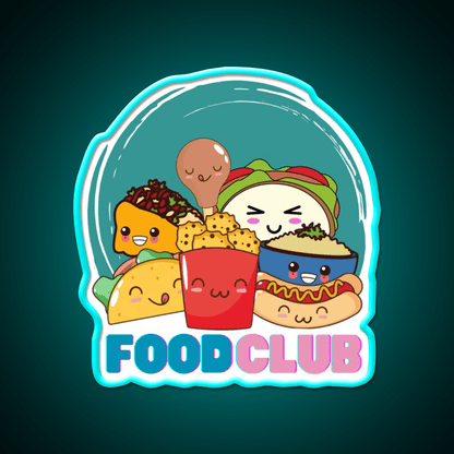 The Food Club Fast Food Led Neon Sign For Burger Place Rgb Color - Shineneon
