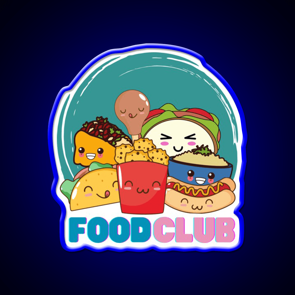 The Food Club Fast Food Led Neon Sign For Burger Place Rgb Color - Shineneon