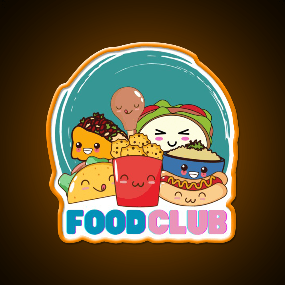 The Food Club Fast Food Led Neon Sign For Burger Place Rgb Color - Shineneon