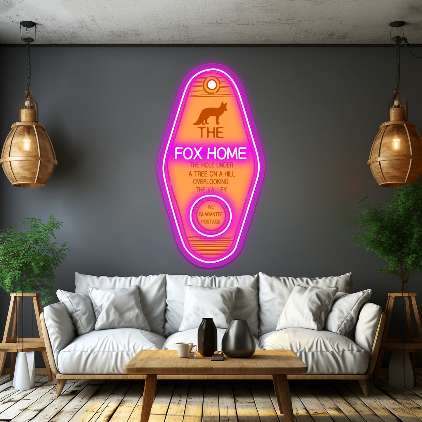 The Fox Home Hotel Key Artwork Neon Signs For Sale