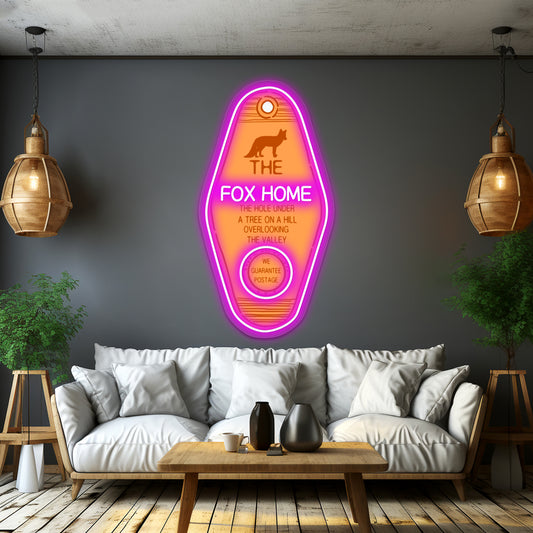 The Fox Home Hotel Key Artwork Neon Signs For Sale