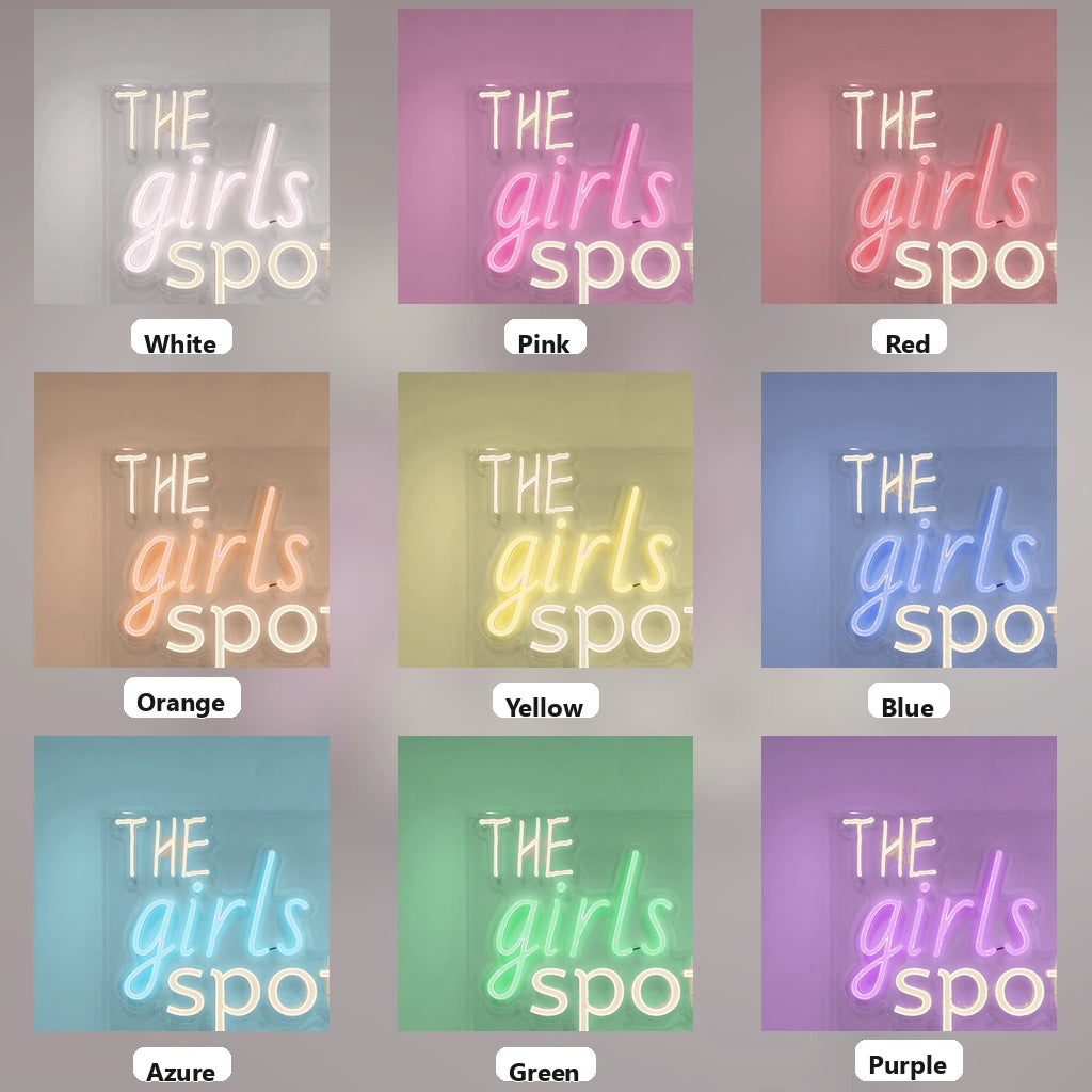The Girls Spot LED Neon Sign - 05 Color Grid