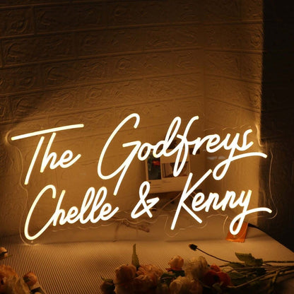 The Godfreys Chelle And Kenny Yellow Led Neon Sign - Shineneon
