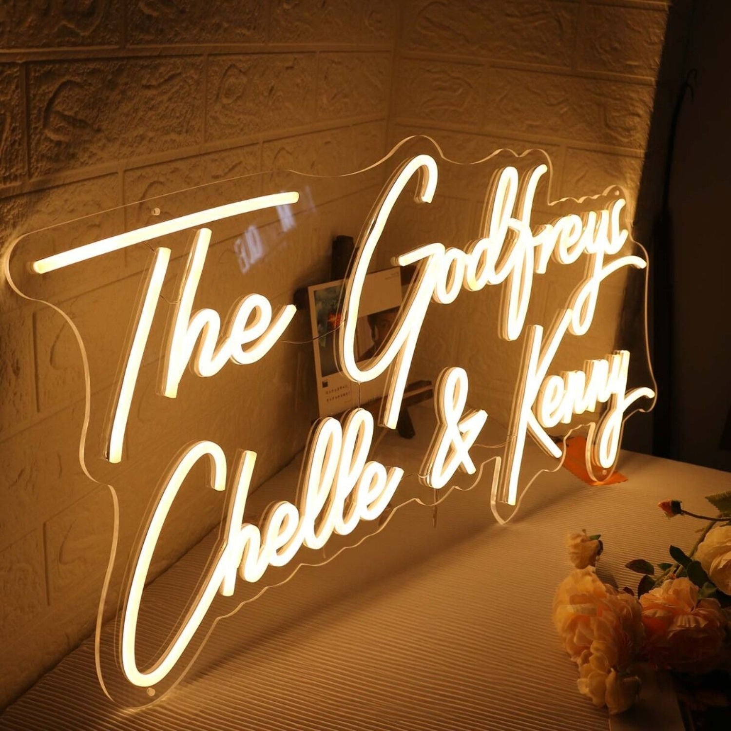 The Godfreys Chelle And Kenny Yellow Led Neon Sign - Shineneon