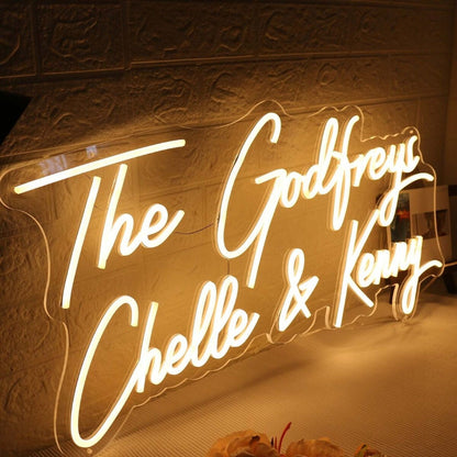 The Godfreys Chelle And Kenny Yellow Led Neon Sign - Shineneon